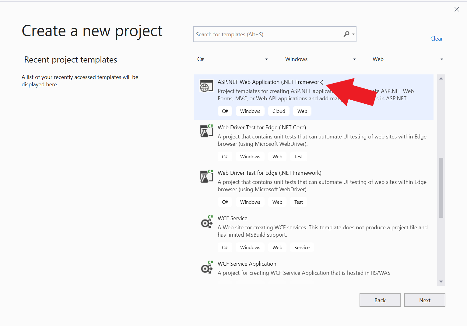 Visual Studio - Create New Project